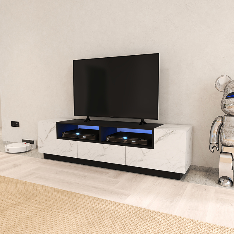 High-Gloss Wood TV Stand Media Console